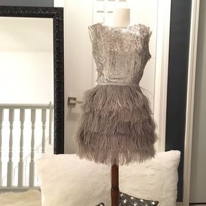 Gryphon silver sequin and feather mini dress!!
